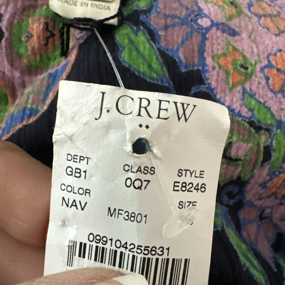 J.Crew Tunic S Petite Mandala‎ 3/4 Sleeve Pullover V-neck Floral Top Swim Cover - Picture 5 of 5